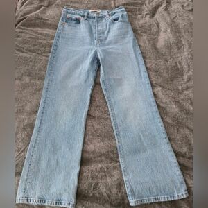 Levi’s Ribcage Crop Boot jeans 28 Light Blue Buttonfly Spring 90s Summer EUC